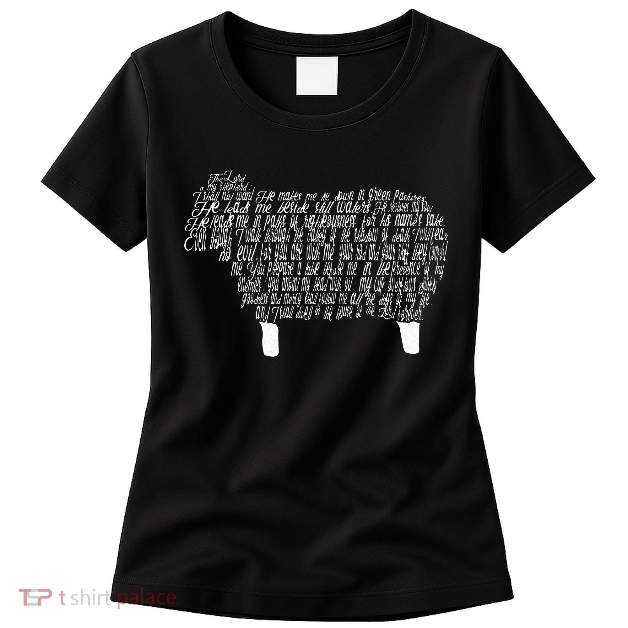 Psalm 23 Bible Scripture Lamb Women's T-Shirt