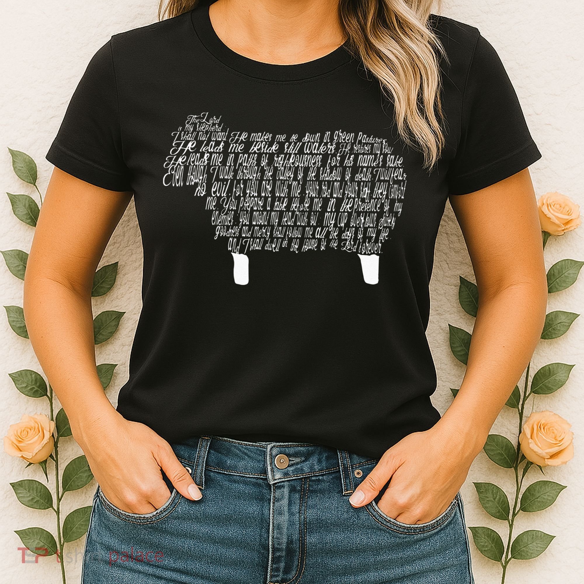 Psalm 23 Bible Scripture Lamb Women's T-Shirt