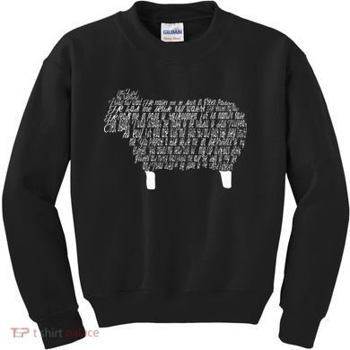 Psalm 23 Bible Scripture Lamb Kids Sweatshirt
