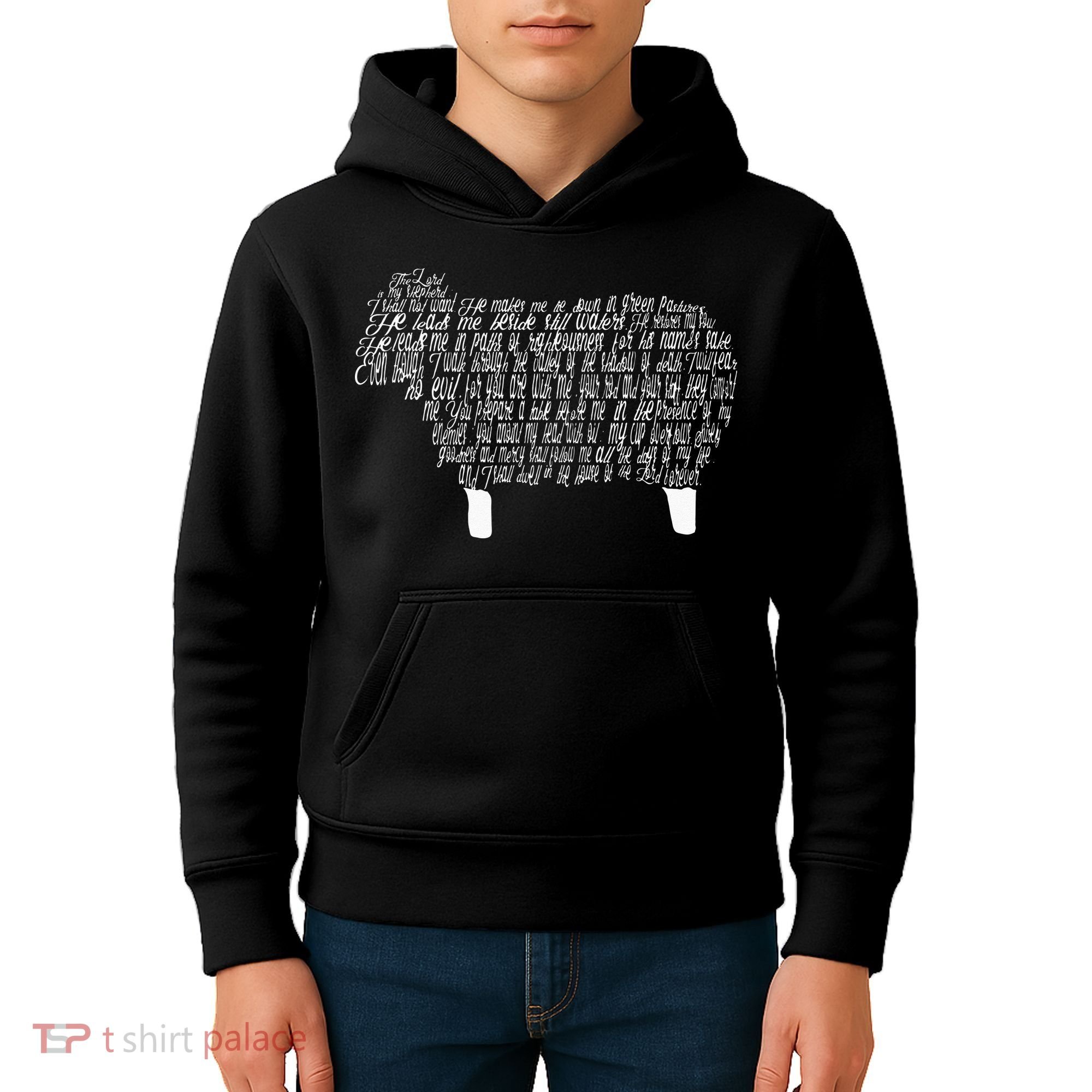 Psalm 23 Bible Scripture Lamb Kids Hoodie