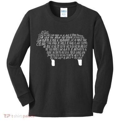 Psalm 23 Bible Scripture Lamb Kids Long Sleeve Shirt