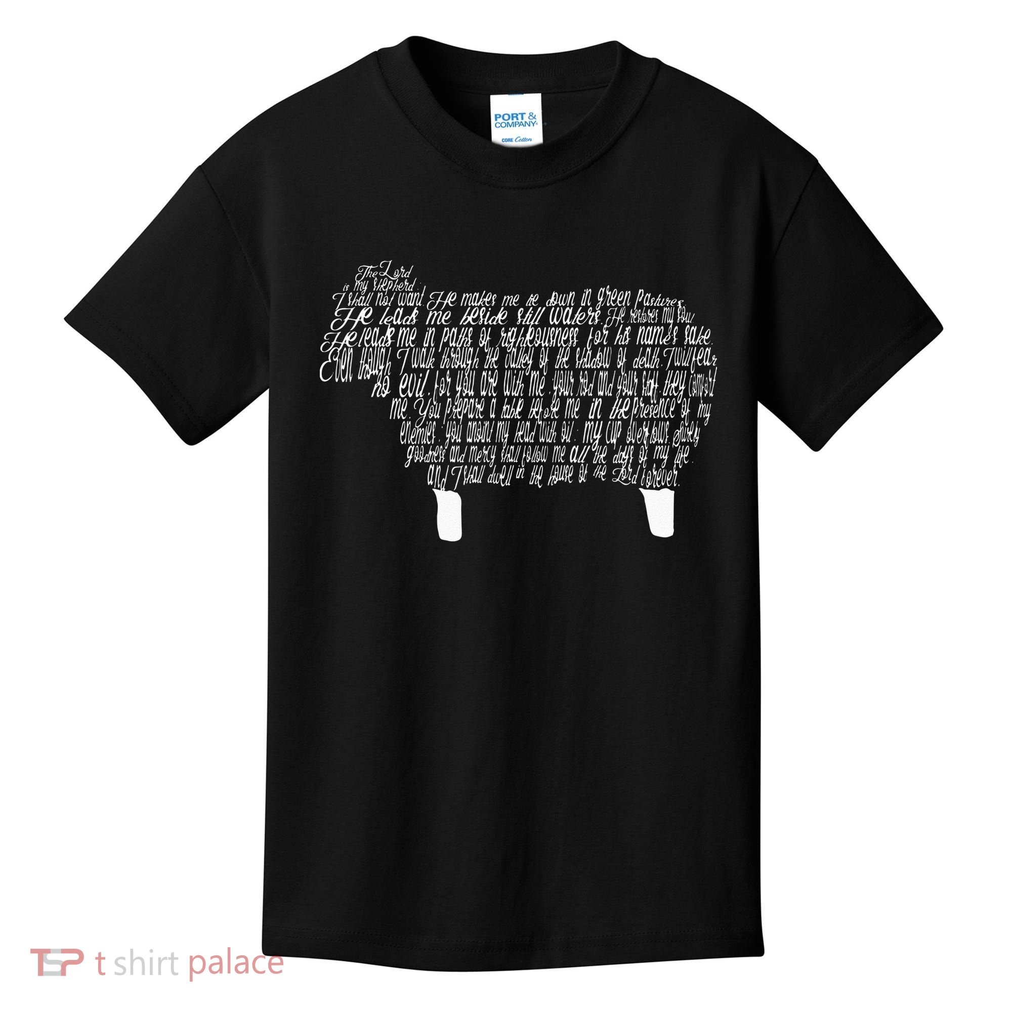 Psalm 23 Bible Scripture Lamb Kids T-Shirt