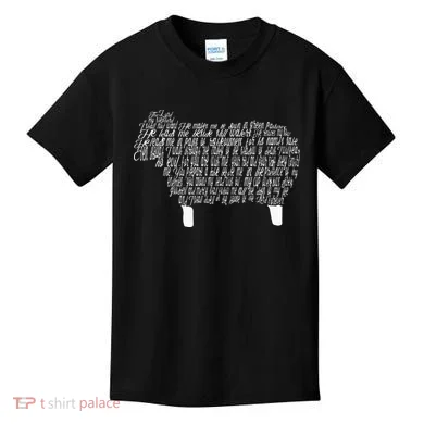 Psalm 23 Bible Scripture Lamb Kids T-Shirt