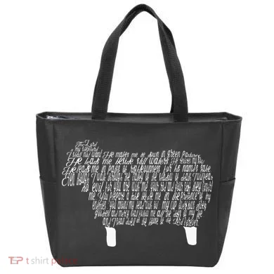 Psalm 23 Bible Scripture Lamb Tote Bag