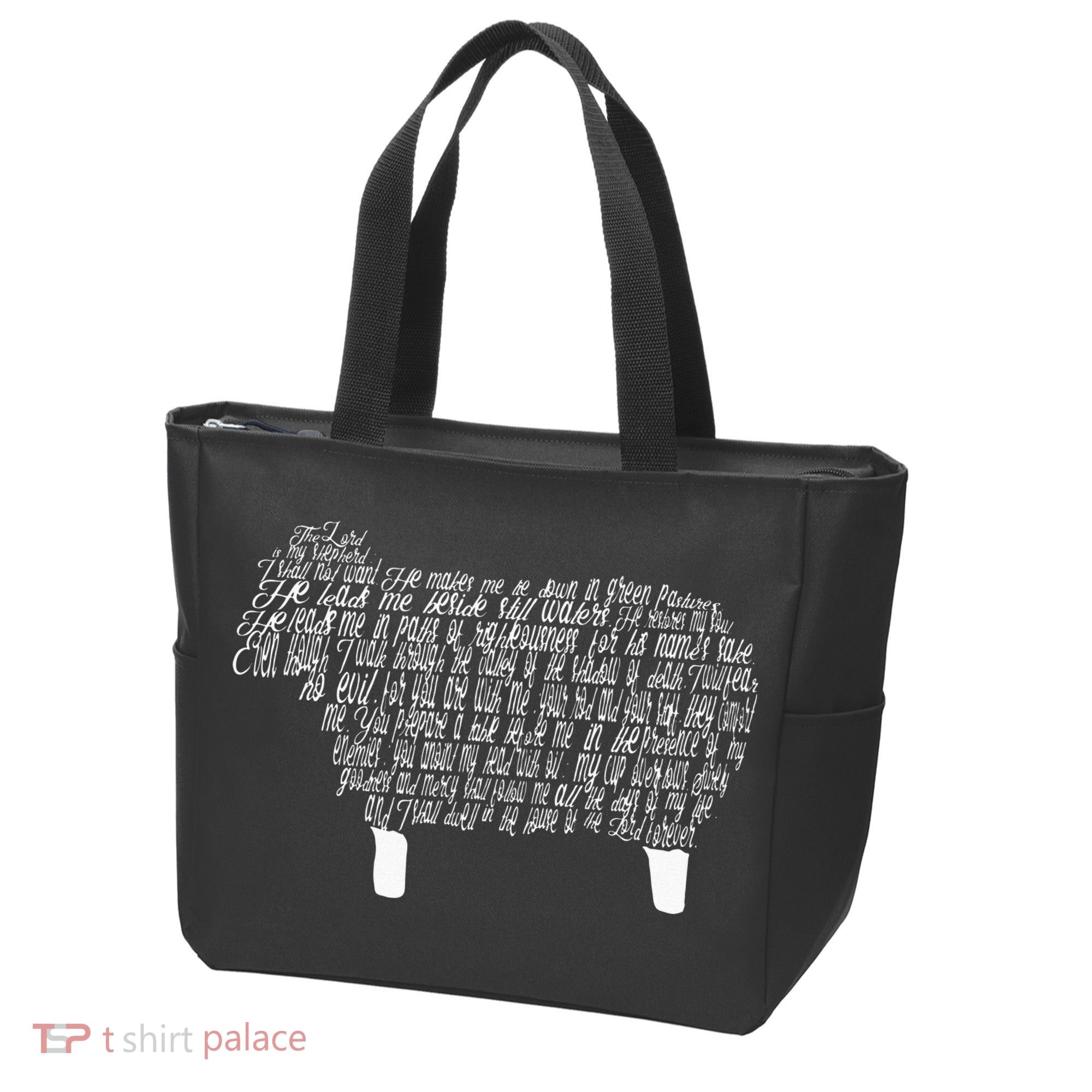Psalm 23 Bible Scripture Lamb Tote Bag