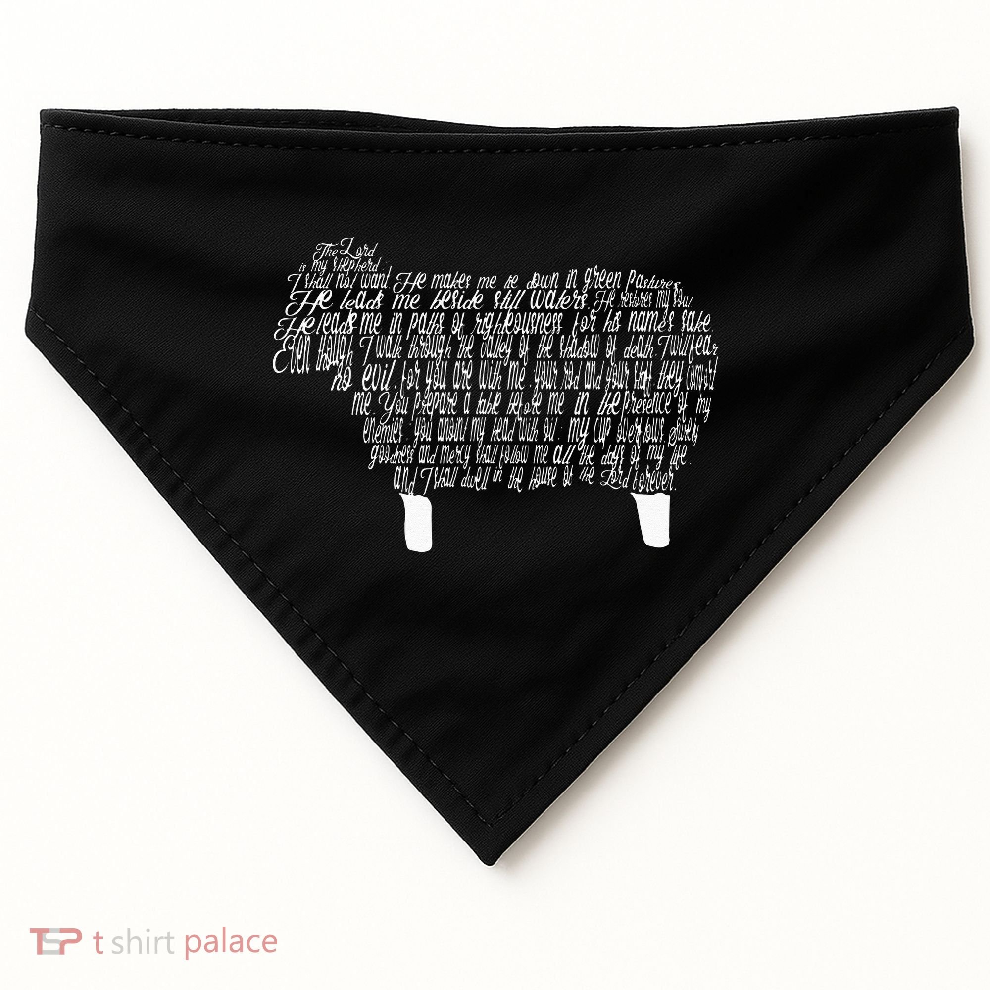 Psalm 23 Bible Scripture Lamb USA-Made Doggie Bandana
