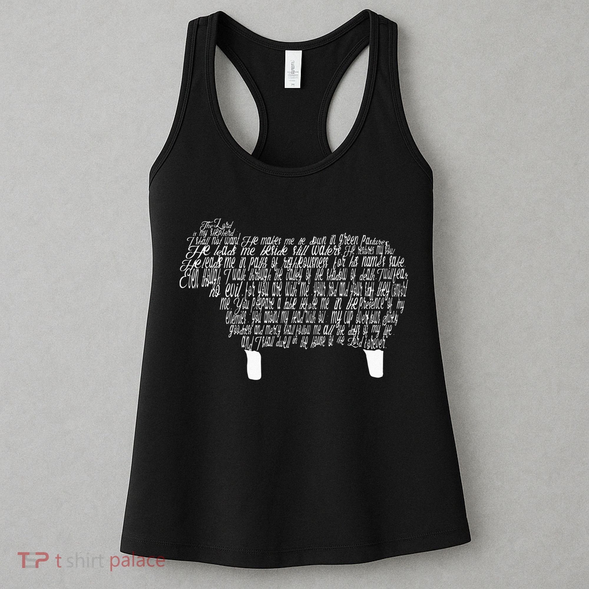 Psalm 23 Bible Scripture Lamb Women's Tank Top