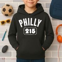 Philly 215 Philly Pride Area Code Workout Kids Hoodie thumb 2