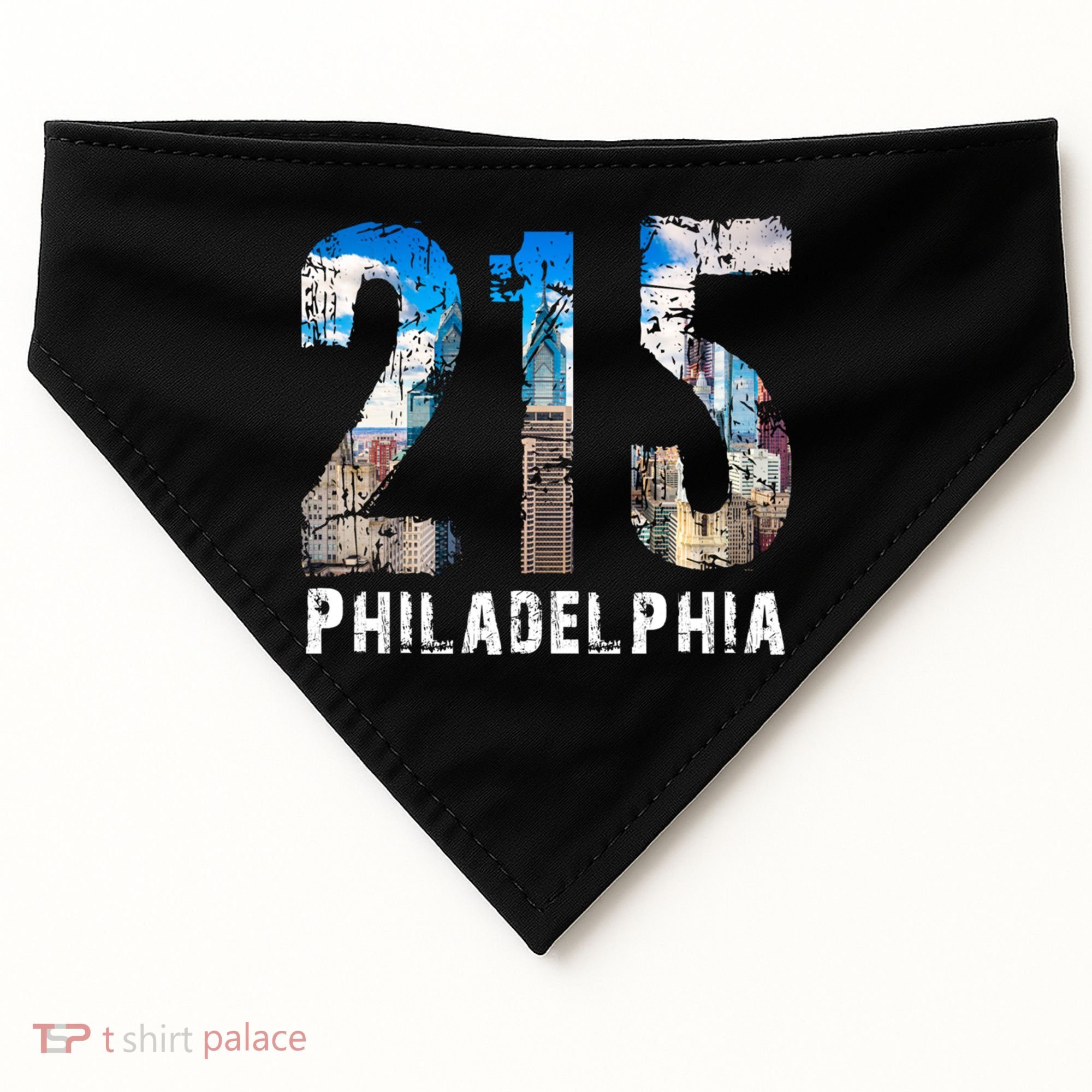 Philadelphia 215 Philly 215 Skyline Area Code USA-Made Doggie Bandana