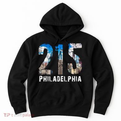 Philadelphia 215 Philly 215 Skyline Area Code Hoodie