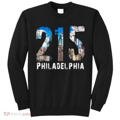 Philadelphia 215 Philly 215 Skyline Area Code Sweatshirt