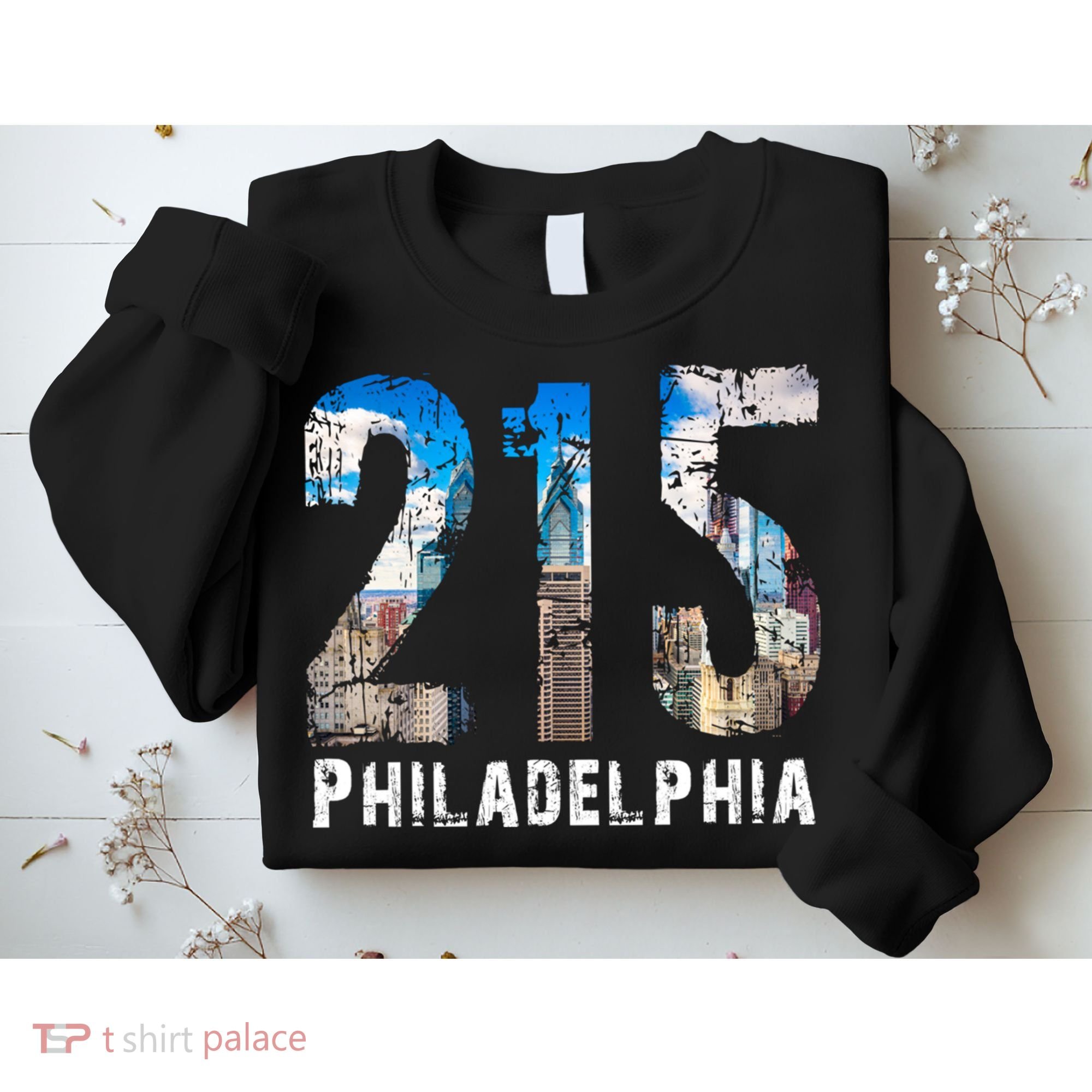 Philadelphia 215 Philly 215 Skyline Area Code Sweatshirt