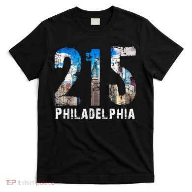 Philadelphia 215 Philly 215 Skyline Area Code T-Shirt