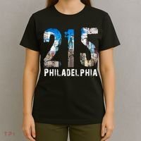 Philadelphia 215 Philly 215 Skyline Area Code T-Shirt thumb 4