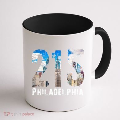 Philadelphia 215 Philly 215 Skyline Area Code Coffee Mug back