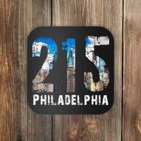 Philadelphia 215 Philly 215 Skyline Area Code Coaster thumb 0