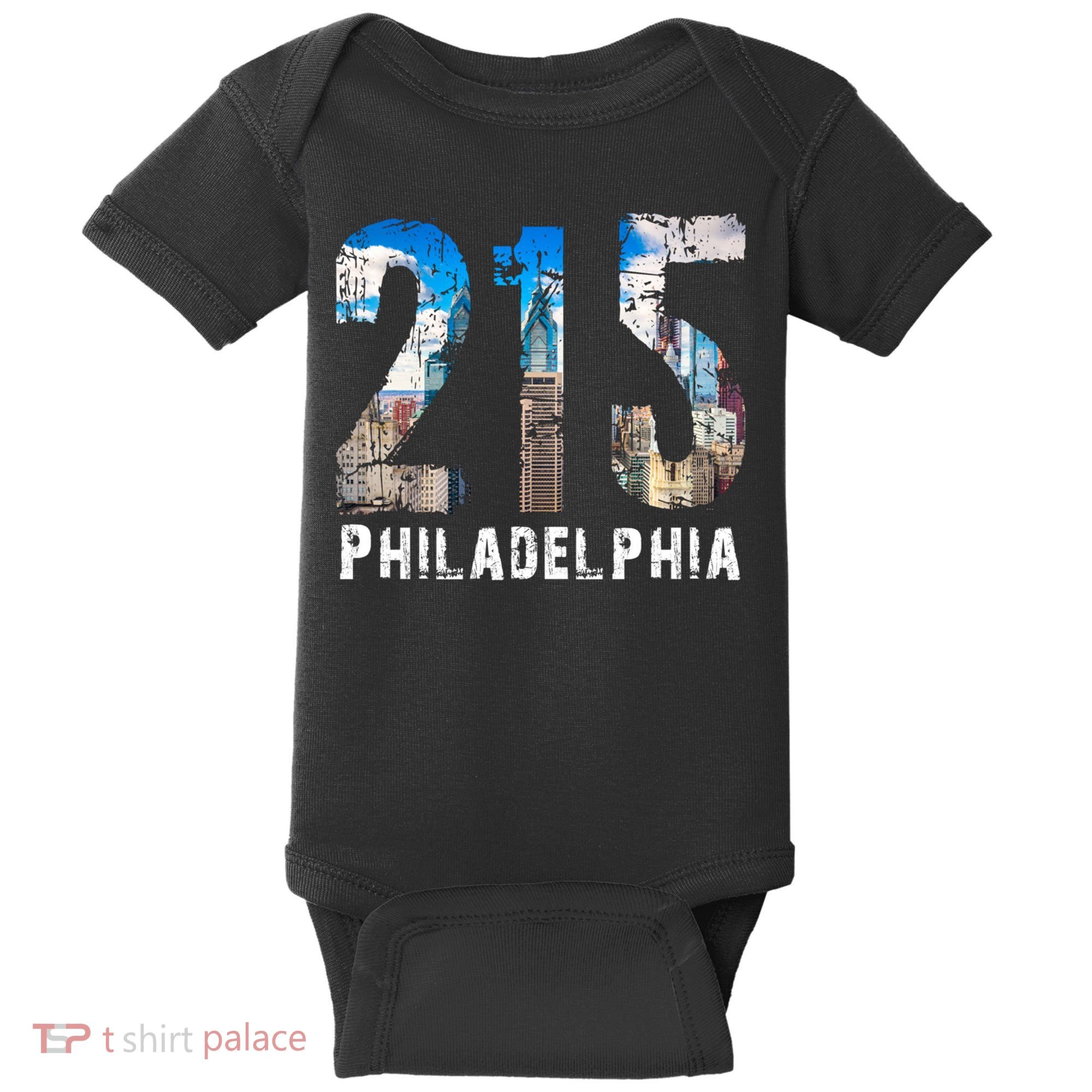 Philadelphia 215 Philly 215 Skyline Area Code Baby Bodysuit