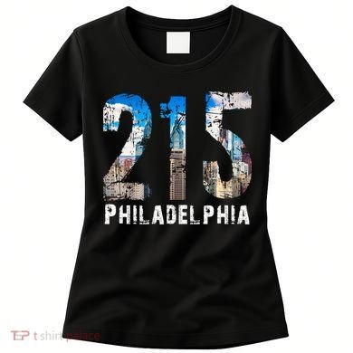 Philadelphia 215 Philly 215 Skyline Area Code Women's T-Shirt