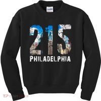 Philadelphia 215 Philly 215 Skyline Area Code Kids Sweatshirt thumb 0