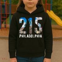Philadelphia 215 Philly 215 Skyline Area Code Kids Hoodie thumb 3
