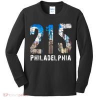 Philadelphia 215 Philly 215 Skyline Area Code Kids Long Sleeve Shirt thumb 0