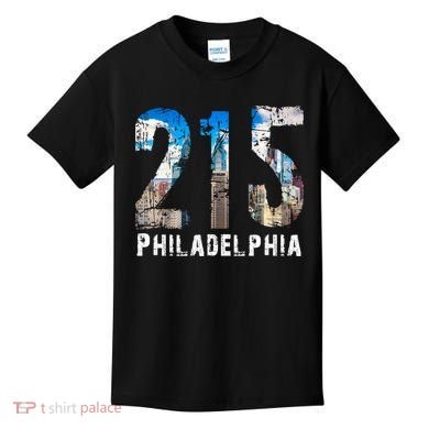 Philadelphia 215 Philly 215 Skyline Area Code Kids T-Shirt