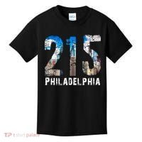 Philadelphia 215 Philly 215 Skyline Area Code Kids T-Shirt thumb 0