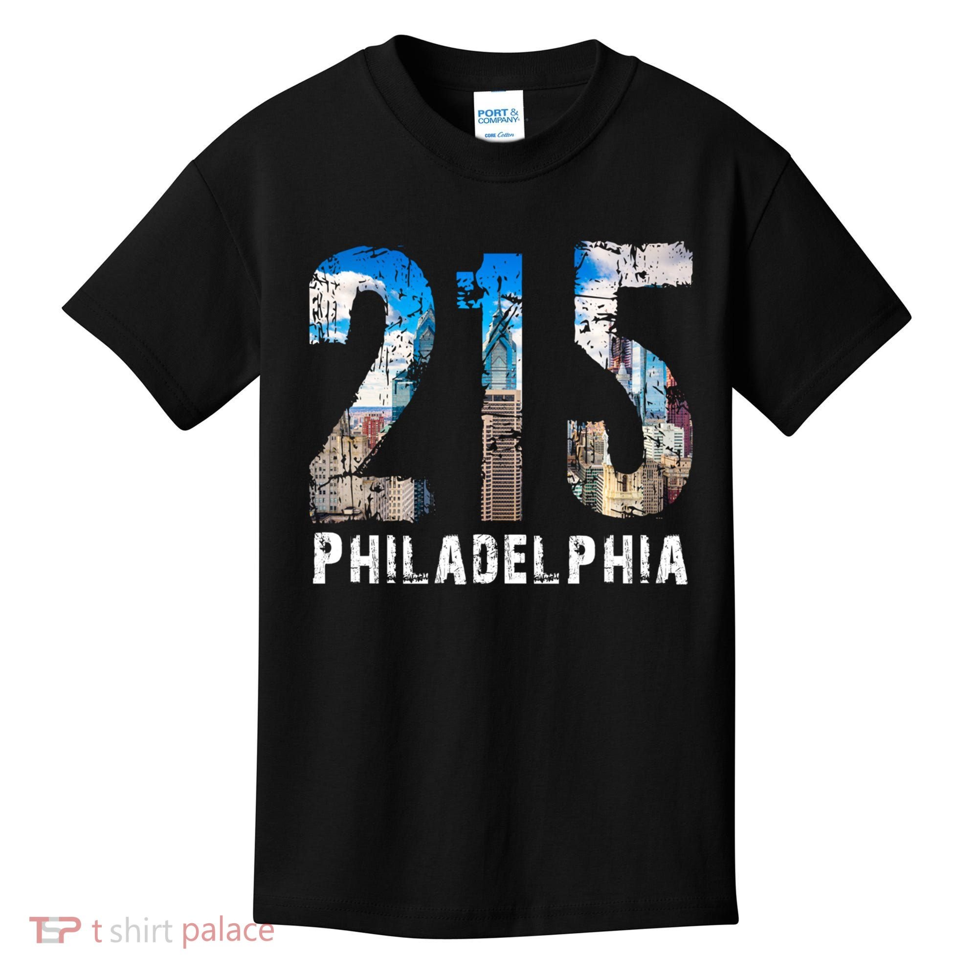 Philadelphia 215 Philly 215 Skyline Area Code Kids T-Shirt