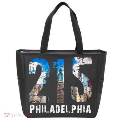Philadelphia 215 Philly 215 Skyline Area Code Tote Bag