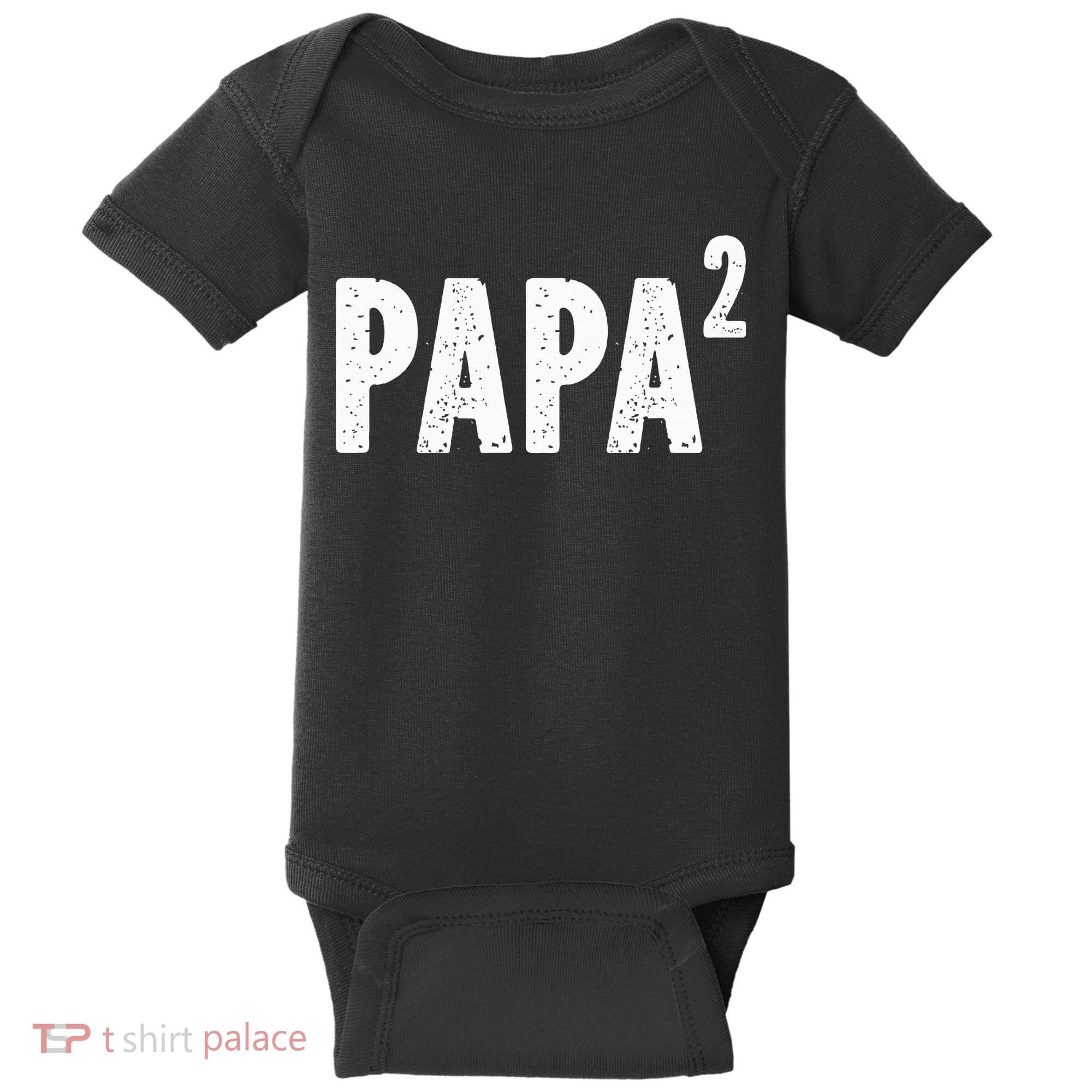 Papa 2 Papa Squared For Grandpa From Granddaughter Grandson Baby Bodysuit