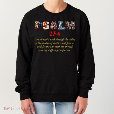 PSALM 23:4 Christin Bible Quote Women's Sweatshirt