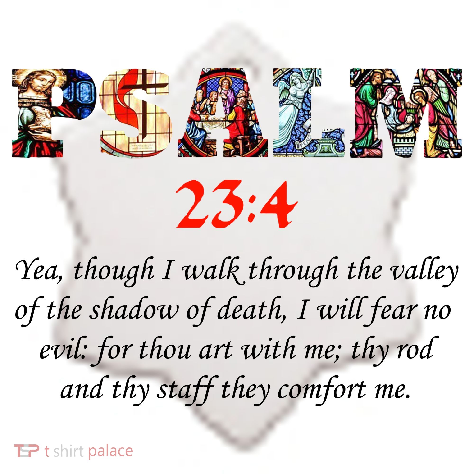 PSALM 23:4 Christin Bible Quote Ceramic Ornament