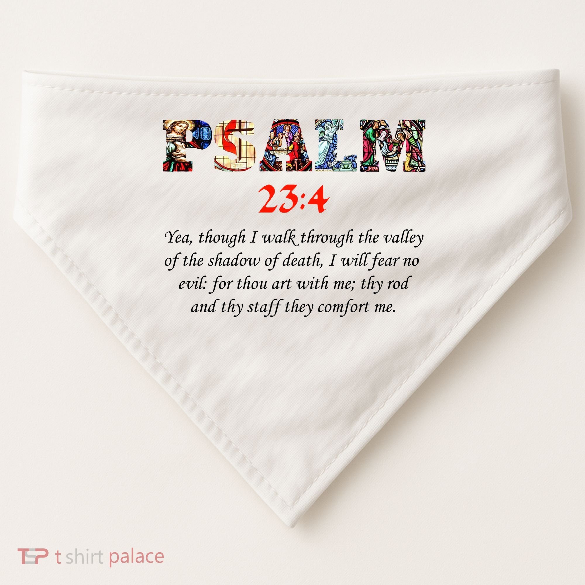 PSALM 23:4 Christin Bible Quote USA-Made Doggie Bandana