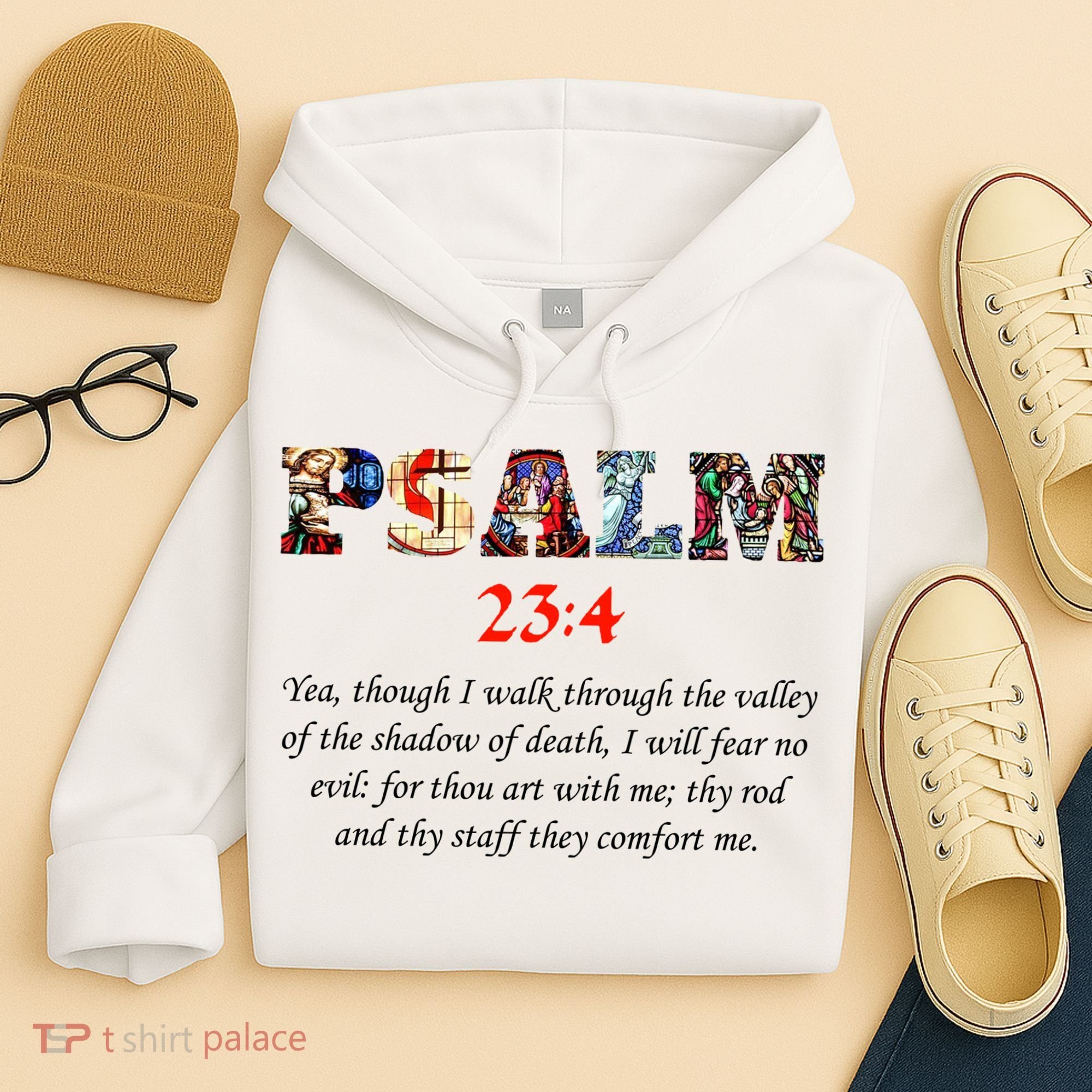 PSALM 23:4 Christin Bible Quote Hoodie