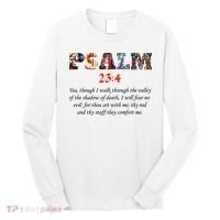 PSALM 23:4 Christin Bible Quote Long Sleeve Shirt thumb 0