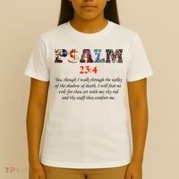 PSALM 23:4 Christin Bible Quote T-Shirt thumb 4