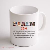 PSALM 23:4 Christin Bible Quote Coffee Mug thumb 1