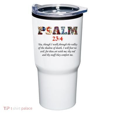 PSALM 23:4 Christin Bible Quote Tumbler
