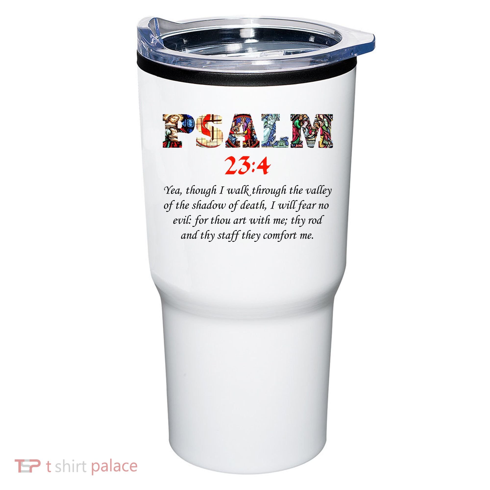 PSALM 23:4 Christin Bible Quote Tumbler