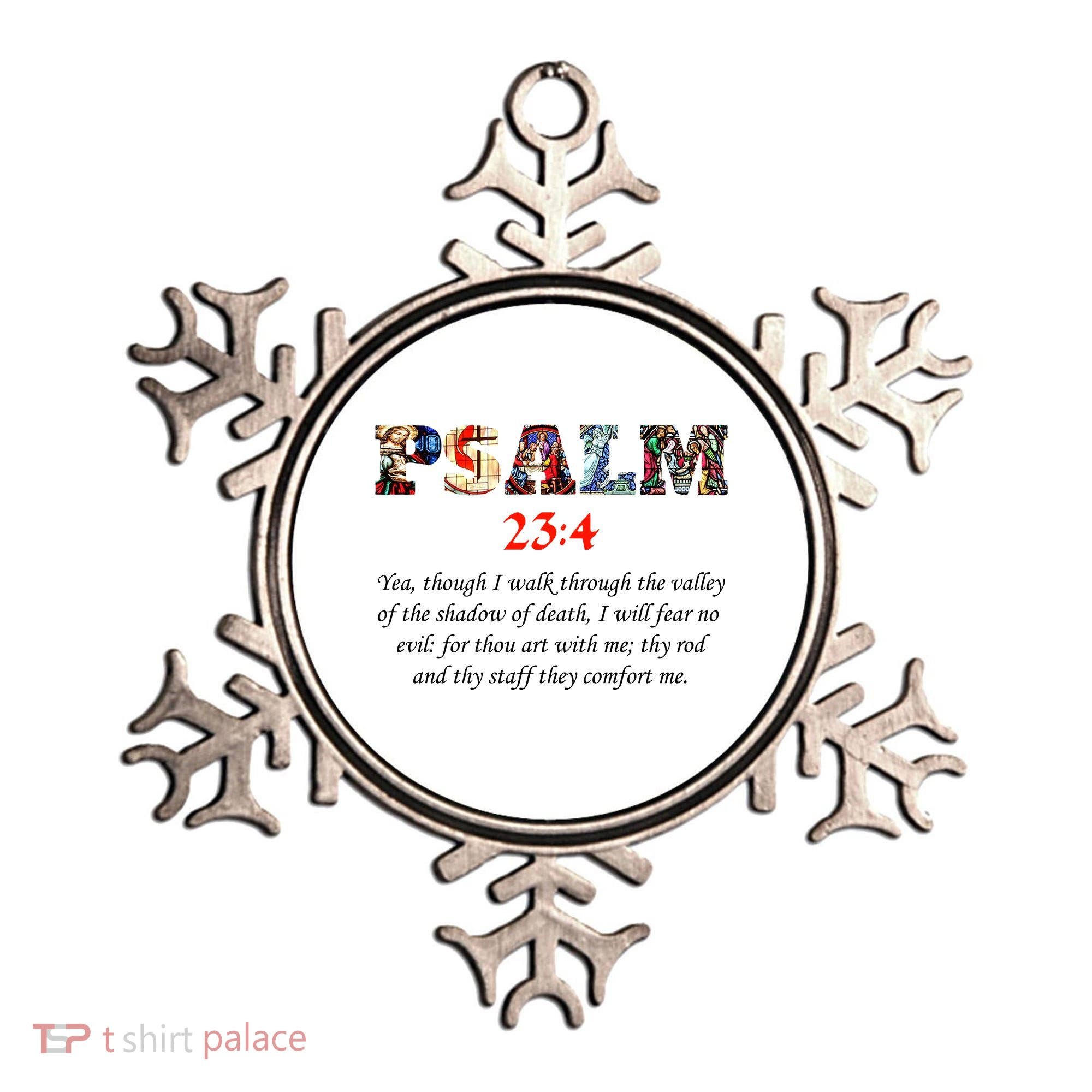 PSALM 23:4 Christin Bible Quote Ornament