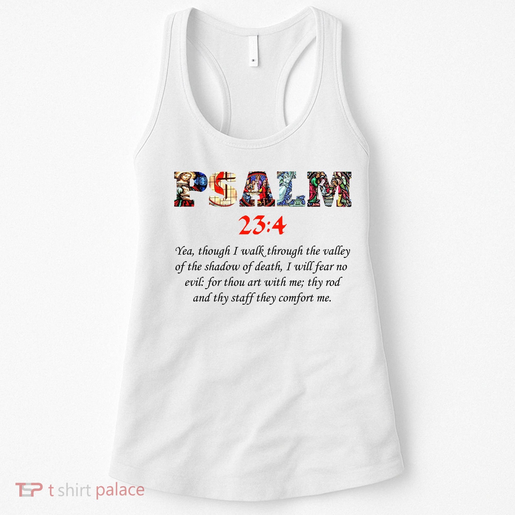 PSALM 23:4 Christin Bible Quote Women's Tank Top