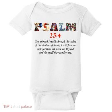 PSALM 23:4 Christin Bible Quote Baby Bodysuit