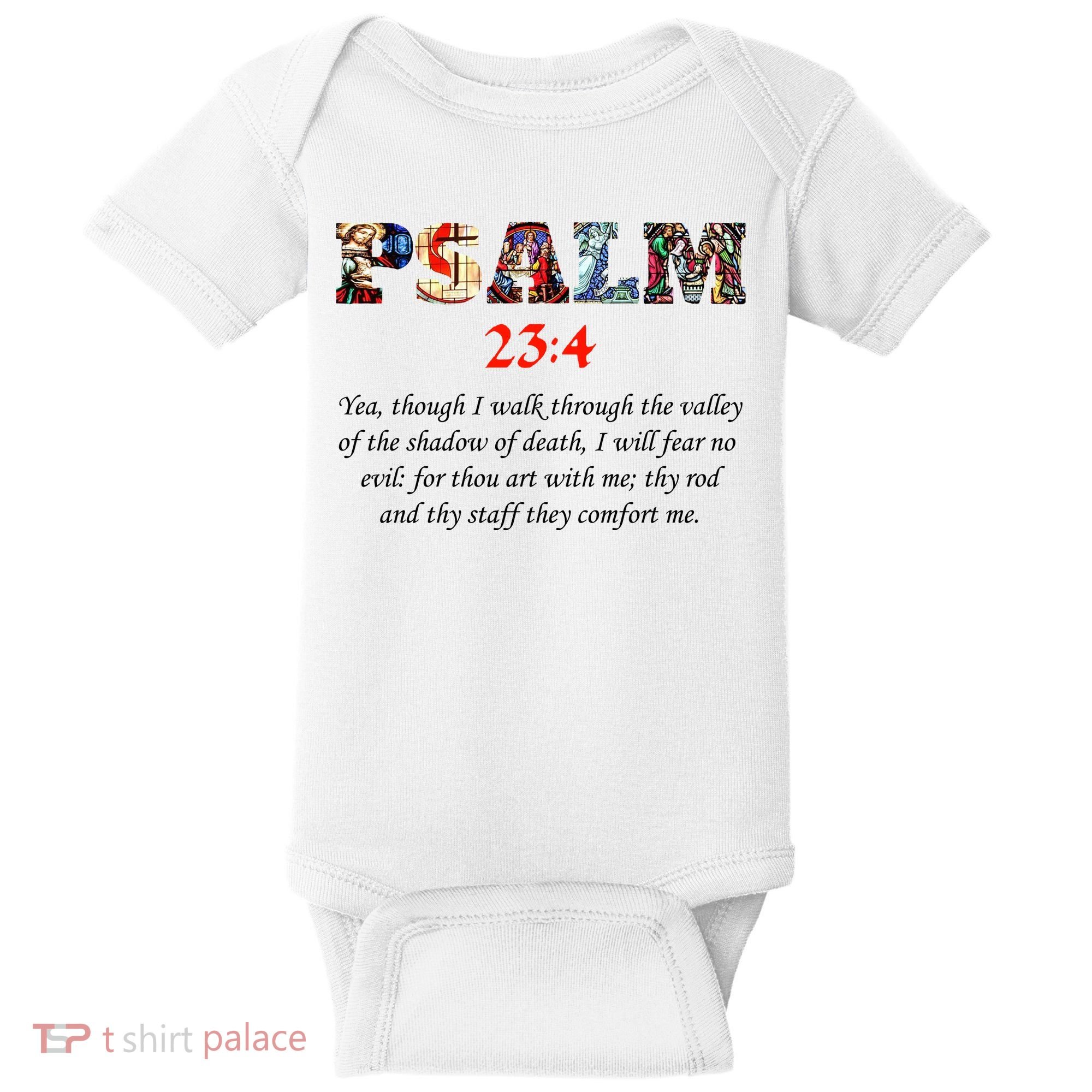 PSALM 23:4 Christin Bible Quote Baby Bodysuit