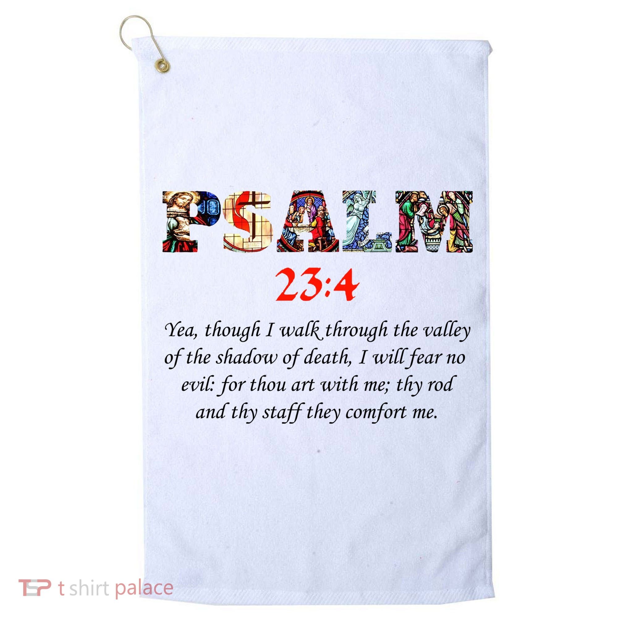PSALM 23:4 Christin Bible Quote Golf Towel