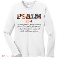 PSALM 23:4 Christin Bible Quote Women's Long Sleeve Shirt thumb 0