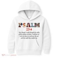 PSALM 23:4 Christin Bible Quote Kids Hoodie thumb 0