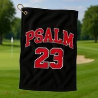 Psalm 23 Retro Sneakerhead Christian Bible Jesus Golf Towel thumb 1
