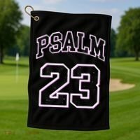 Psalm 23 Retro Sneakerhead Christian Bible Jesus Golf Towel thumb 1