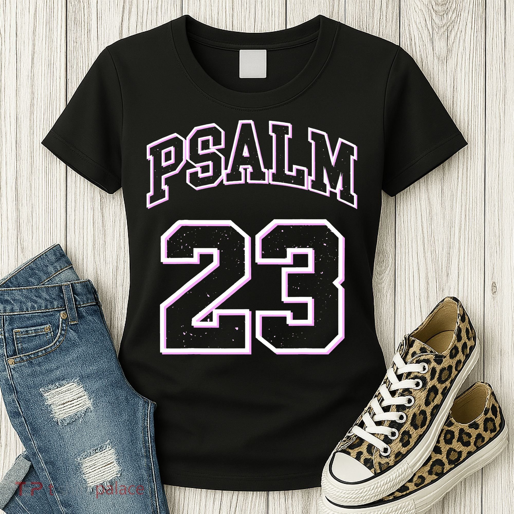 Psalm 23 Retro Sneakerhead Christian Bible Jesus Women's T-Shirt