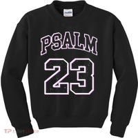 Psalm 23 Retro Sneakerhead Christian Bible Jesus Kids Sweatshirt thumb 0